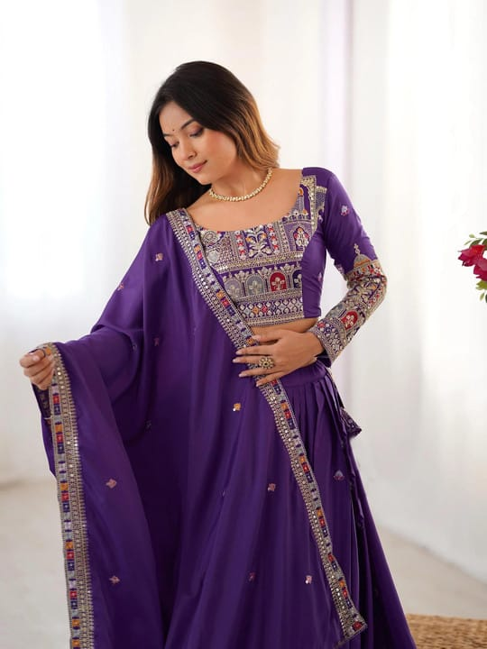 Nexora Purple Zari Lehenga